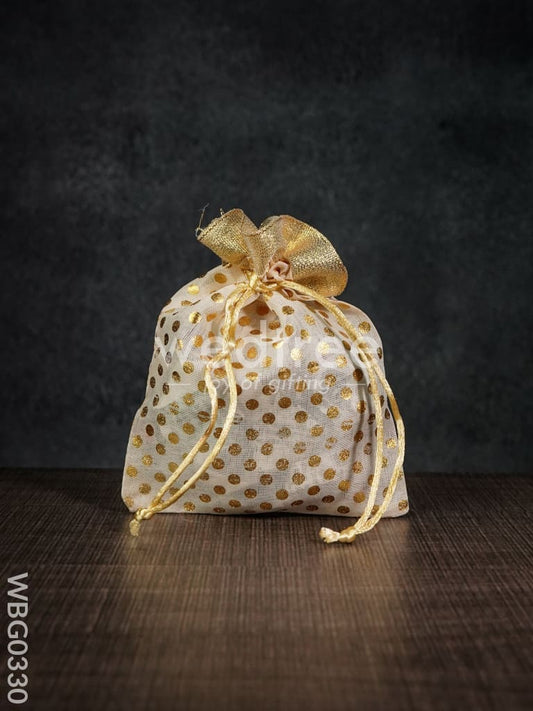 Polka Dots String Bag   - 5 X 7 Inches - WBG0330