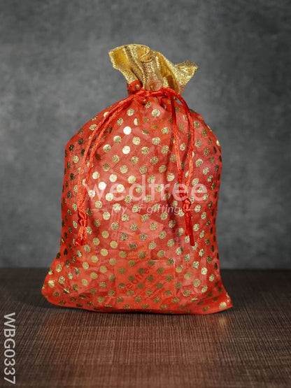 Polka Dots String Bag  - 6 x 9 Inches - WBG0337