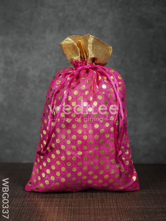 Polka Dots String Bag  - 6 x 9 Inches - WBG0337