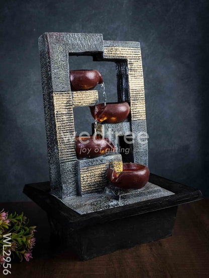 Polyresin 4-step Diya Water Fountain - WL2956
