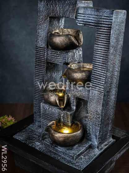 Polyresin 4-step Diya Water Fountain - WL2956