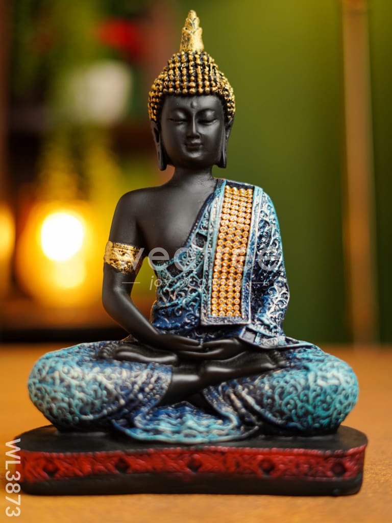 Polyresin Buddha on Podium - 9.5 inch - WL3873