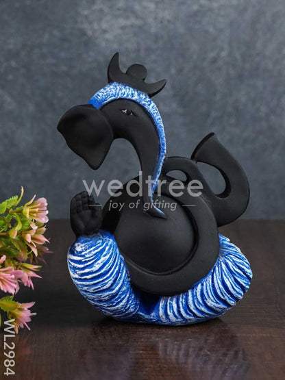 Polyresin Ganesha Idol - Black Matte - WL2984