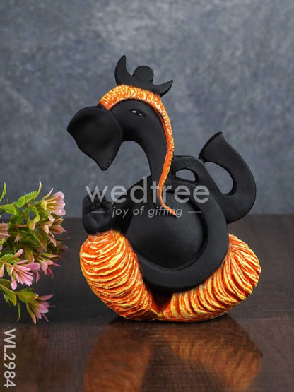 Polyresin Ganesha Idol - Black Matte - WL2984