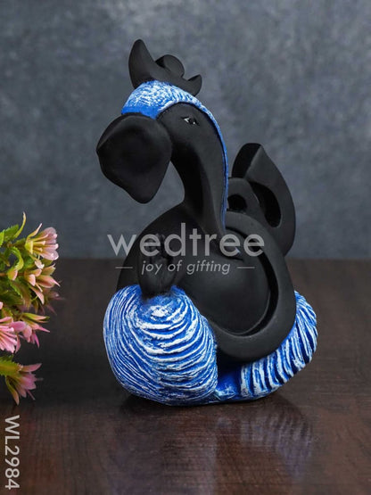 Polyresin Ganesha Idol - Black Matte - WL2984