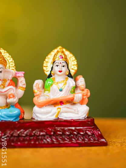 Polyresin Lakshmi-Ganesha-Saraswathi Idol - 3 inch - WBG1551