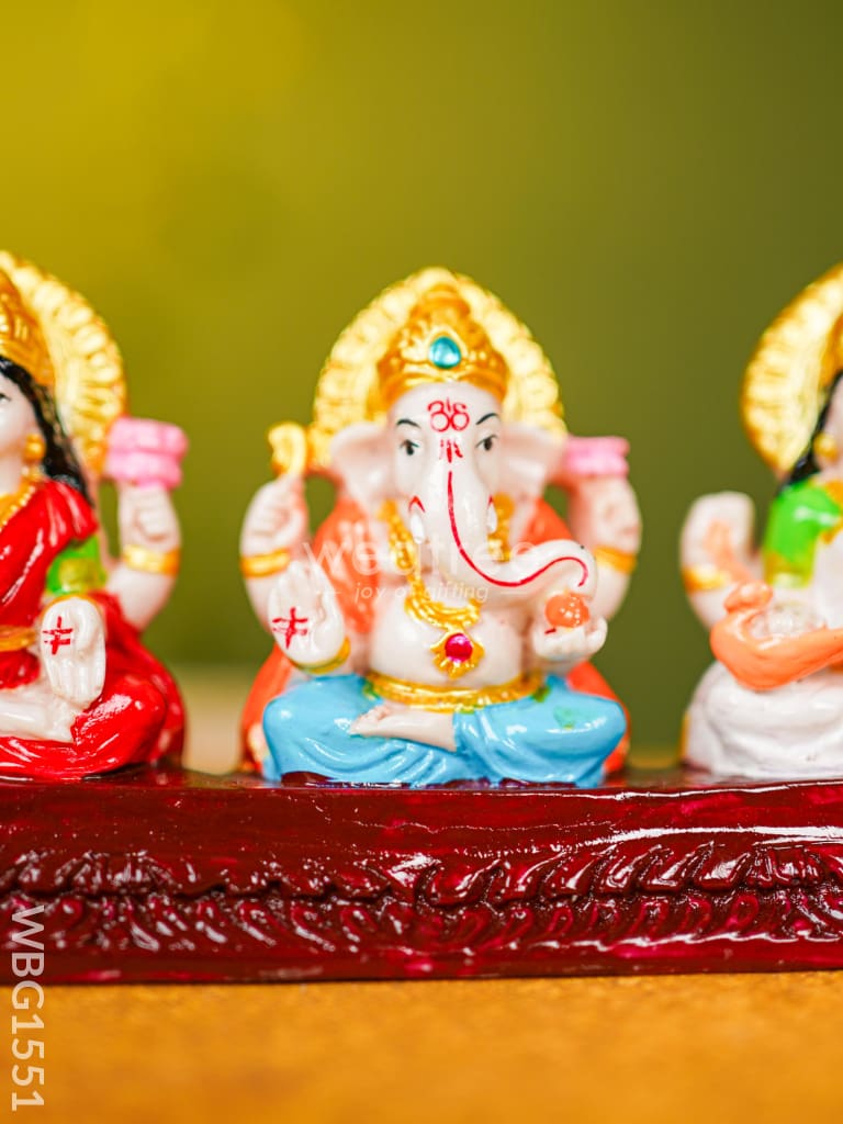 Polyresin Lakshmi-Ganesha-Saraswathi Idol - 3 inch - WBG1551