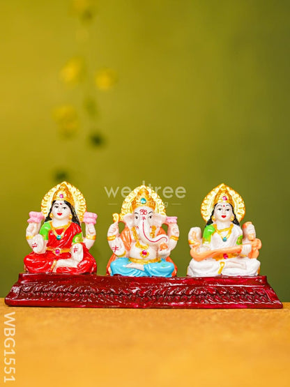 Polyresin Lakshmi-Ganesha-Saraswathi Idol - 3 inch - WBG1551