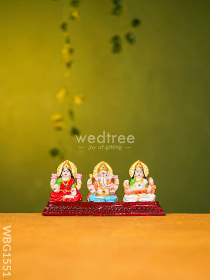 Polyresin Lakshmi-Ganesha-Saraswathi Idol - 3 inch - WBG1551