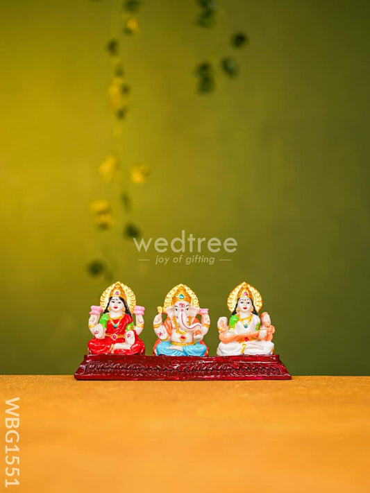 Polyresin Lakshmi-Ganesha-Saraswathi Idol - 3 inch - WBG1551