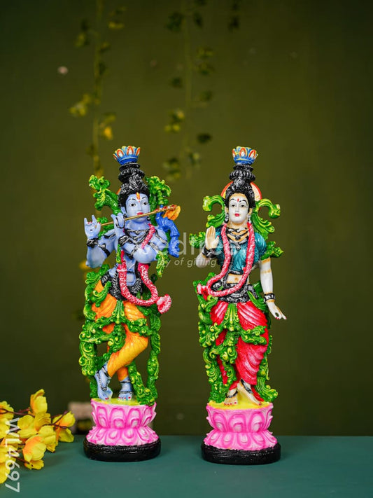 Polyresin Radha Krishna Idol - 14 inch - WL4697