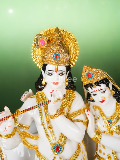 Polyresin Radha-Krishna with Cow Idol - 25 inch - WL4796