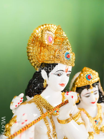 Polyresin Radha-Krishna with Cow Idol - 25 inch - WL4796