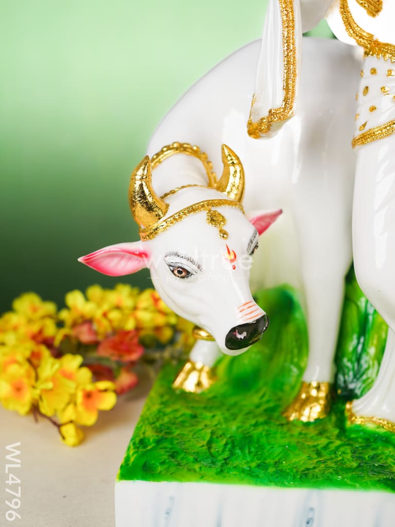 Polyresin Radha-Krishna with Cow Idol - 25 inch - WL4796