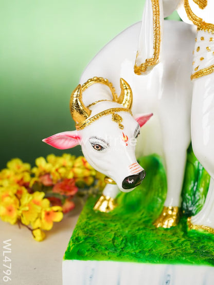 Polyresin Radha-Krishna with Cow Idol - 25 inch - WL4796