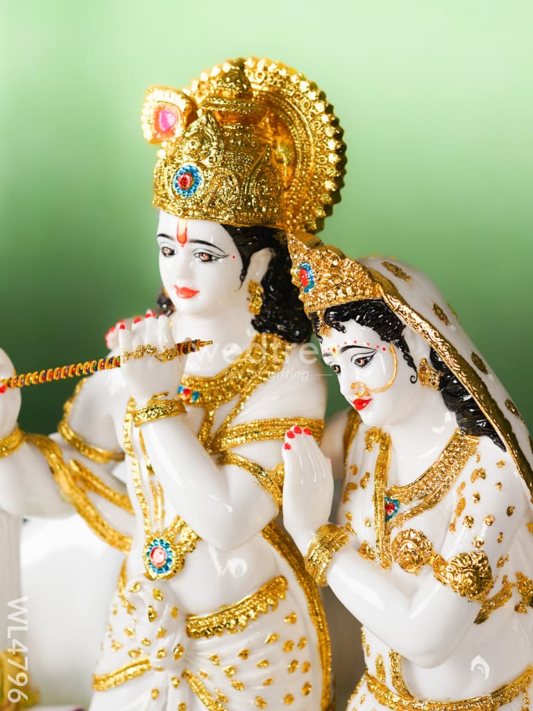 Polyresin Radha-Krishna with Cow Idol - 25 inch - WL4796