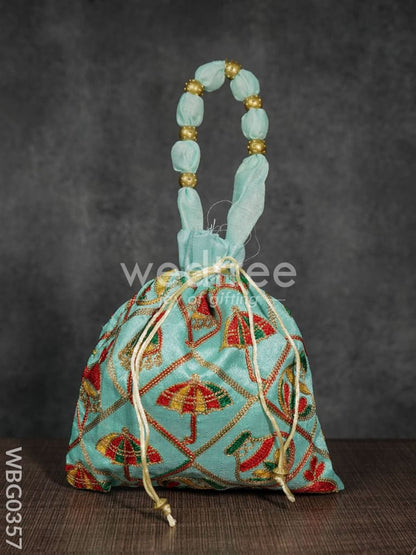 Potli Bag - Festive Theme Multi Coloured Embroidery - WBG0357