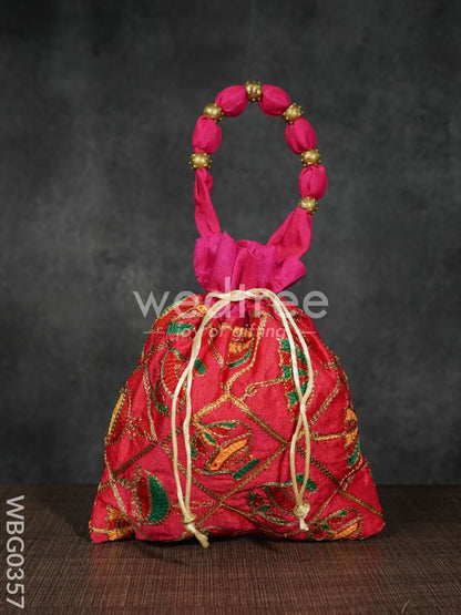 Potli Bag - Festive Theme Multi Coloured Embroidery - WBG0357