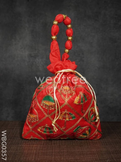 Potli Bag - Festive Theme Multi Coloured Embroidery - WBG0357