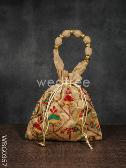 Potli Bag - Festive Theme Multi Coloured Embroidery - WBG0357