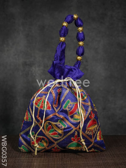 Potli Bag - Festive Theme Multi Coloured Embroidery - WBG0357