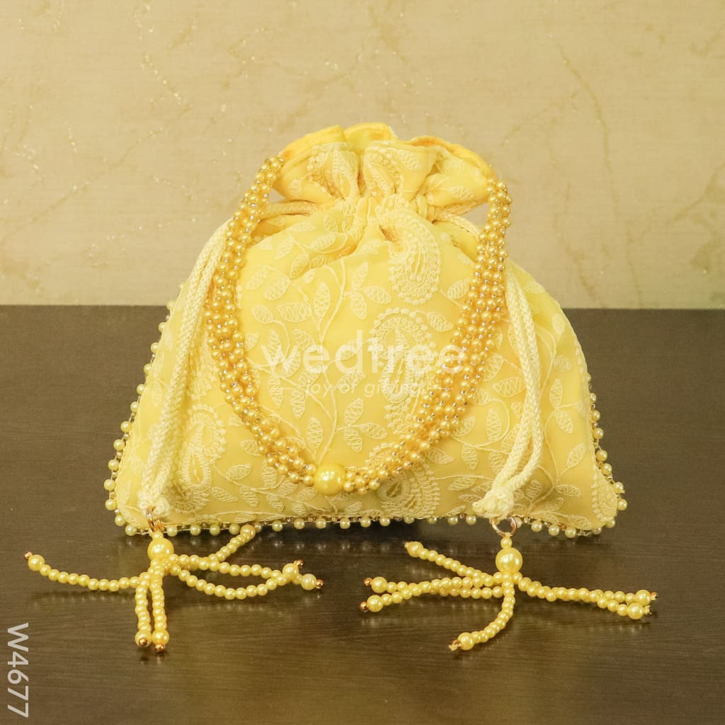 Potli bag with all over embroidery - W4677