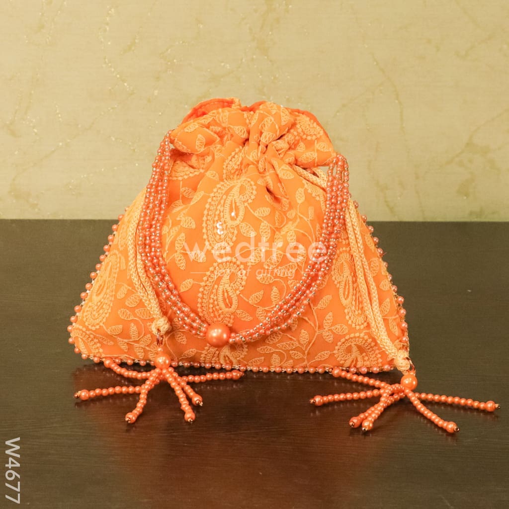 Potli bag with all over embroidery - W4677