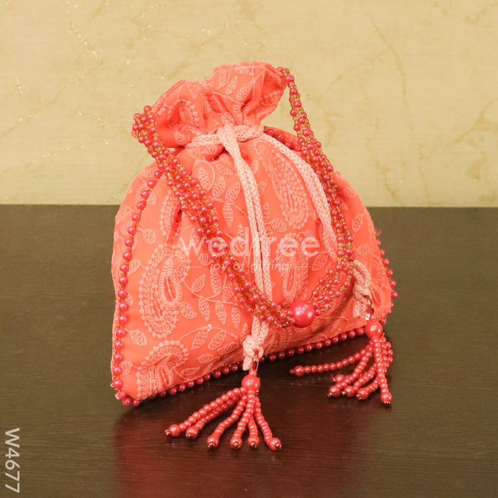 Potli bag with all over embroidery - W4677