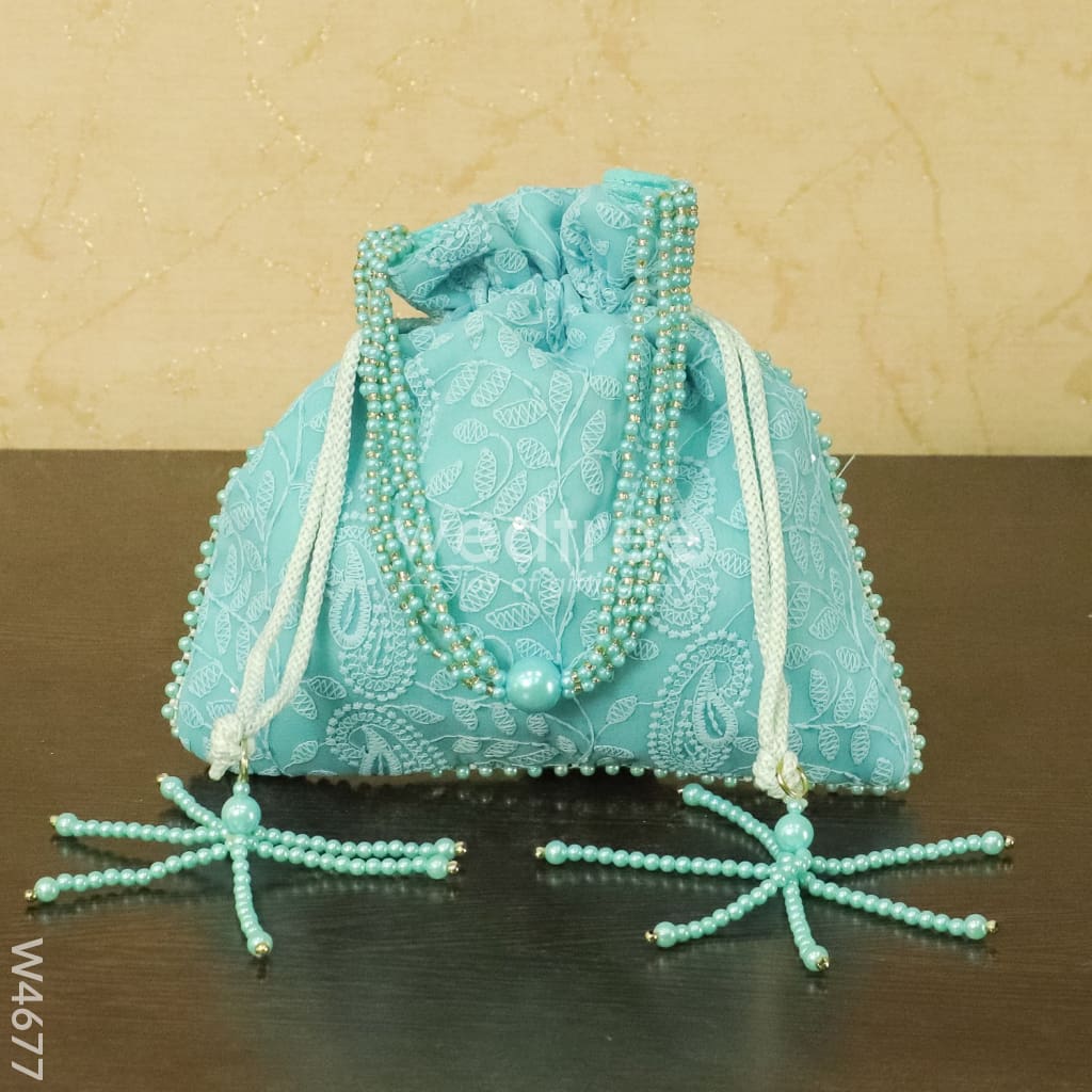 Potli bag with all over embroidery - W4677