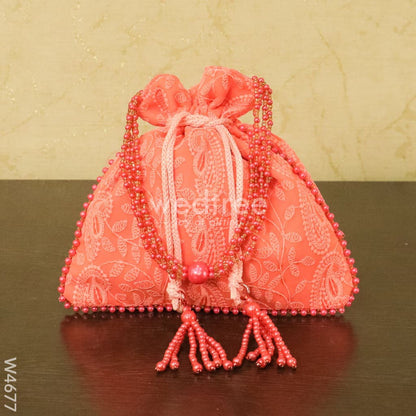 Potli bag with all over embroidery - W4677