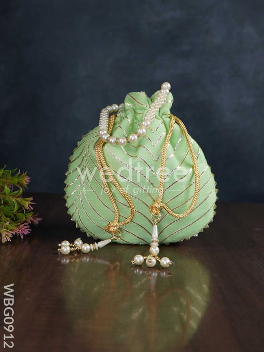 Potli Bag with Golden Lace Work - WBG0912
