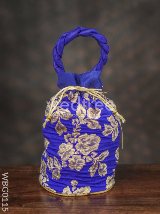 Potli Bag with Printed Golden Flower - WBG0115