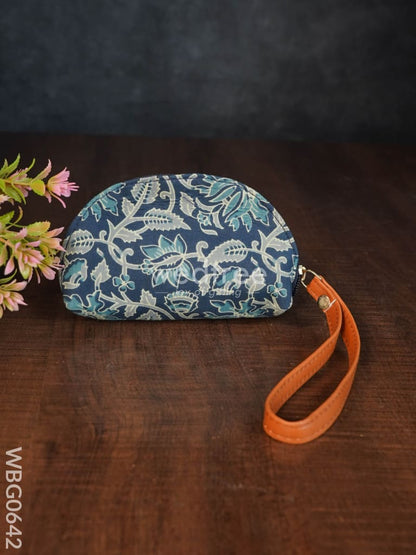 Printed Fabric Ikkat Hand pouch - WBG0642