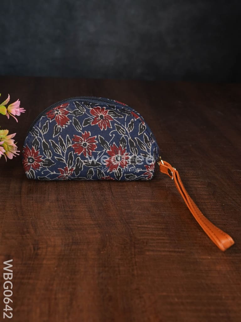 Printed Fabric Ikkat Hand pouch - WBG0642