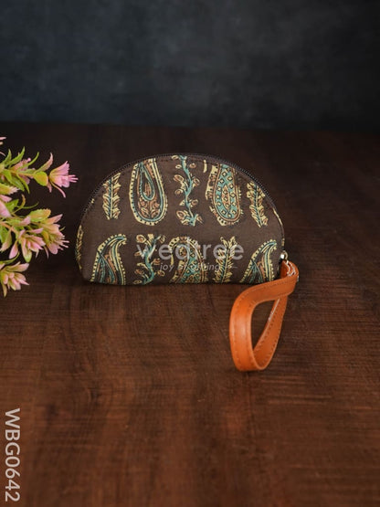Printed Fabric Ikkat Hand pouch - WBG0642