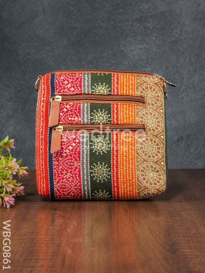 Printed Fabric Sling Bag - WBG0861
