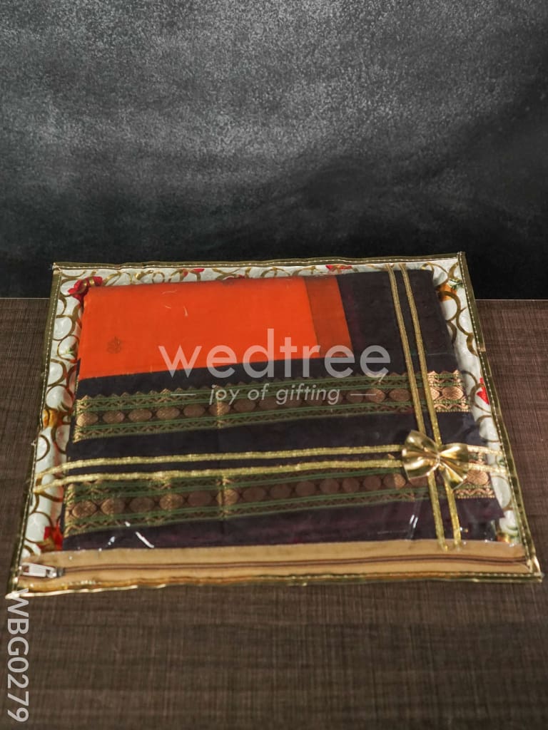 Printed Saree Cover with Bow - WBG0279