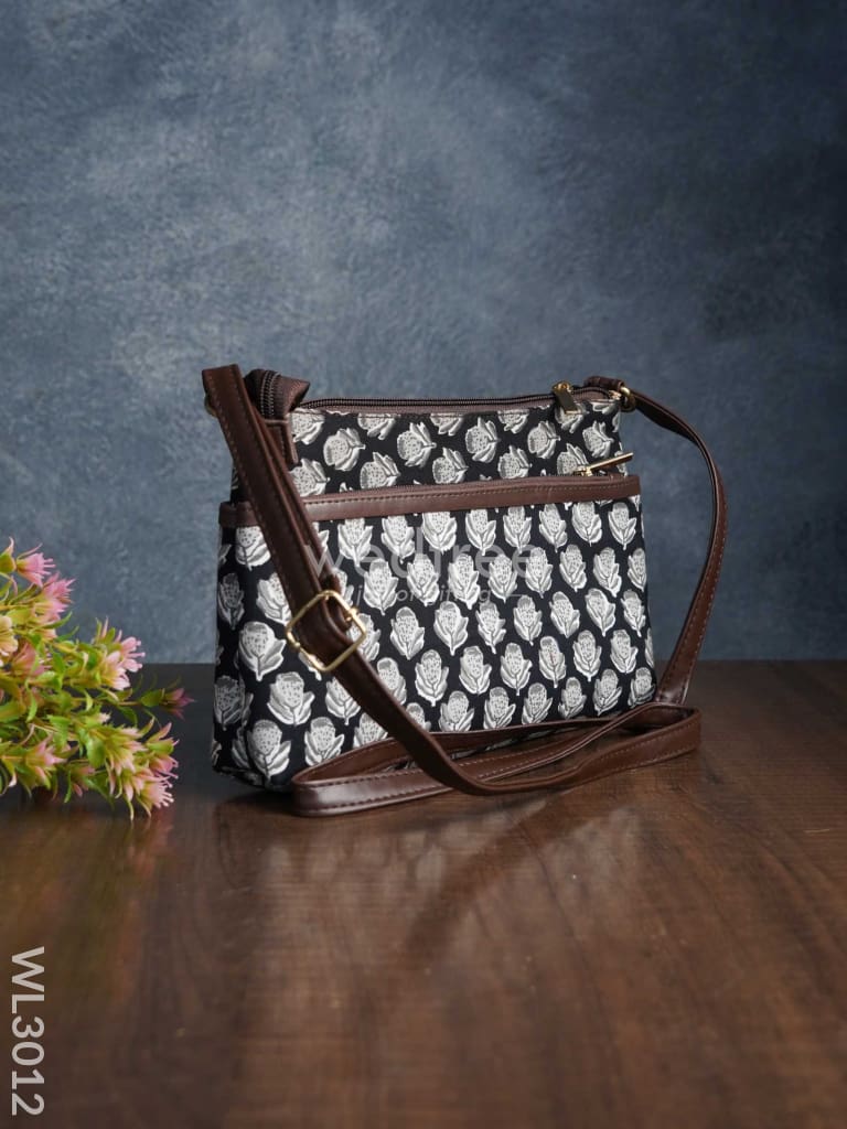Printed Sling Bag in Cotton Fabric - WL3012