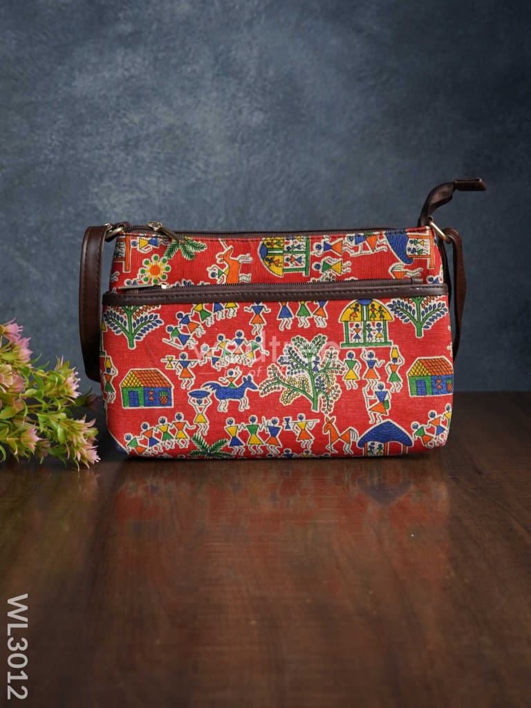 Printed Sling Bag in Cotton Fabric - WL3012