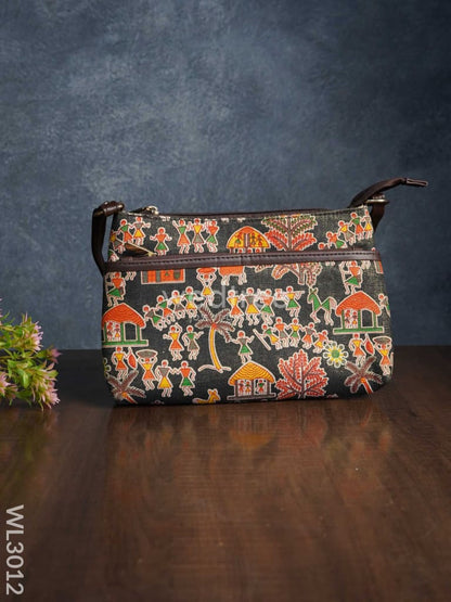 Printed Sling Bag in Cotton Fabric - WL3012