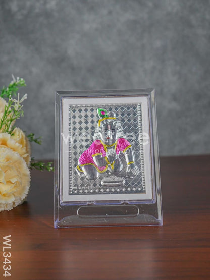Pure Silver Krishna Photoframe with Stand - WL3434