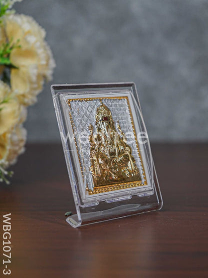 Pure Silver Plated Ganesha Photoframe (3.5 inch) with Stand - WBG1071-3