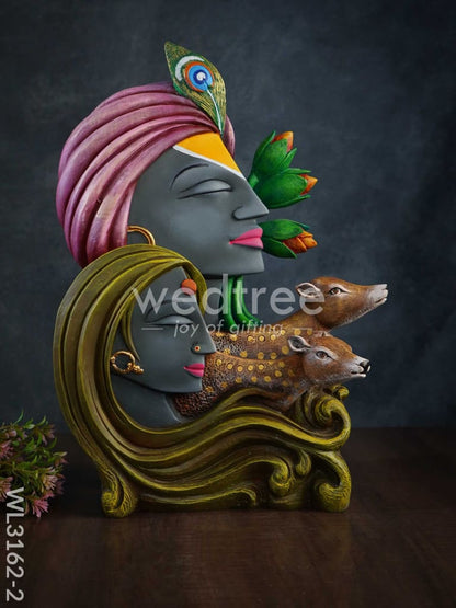 Radha Krishna Idol with Deer - WL3162
