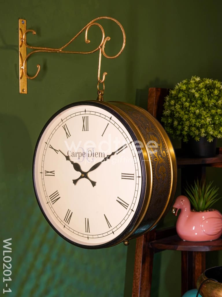 Railway clocks - Brass antique with floral design - WL0201