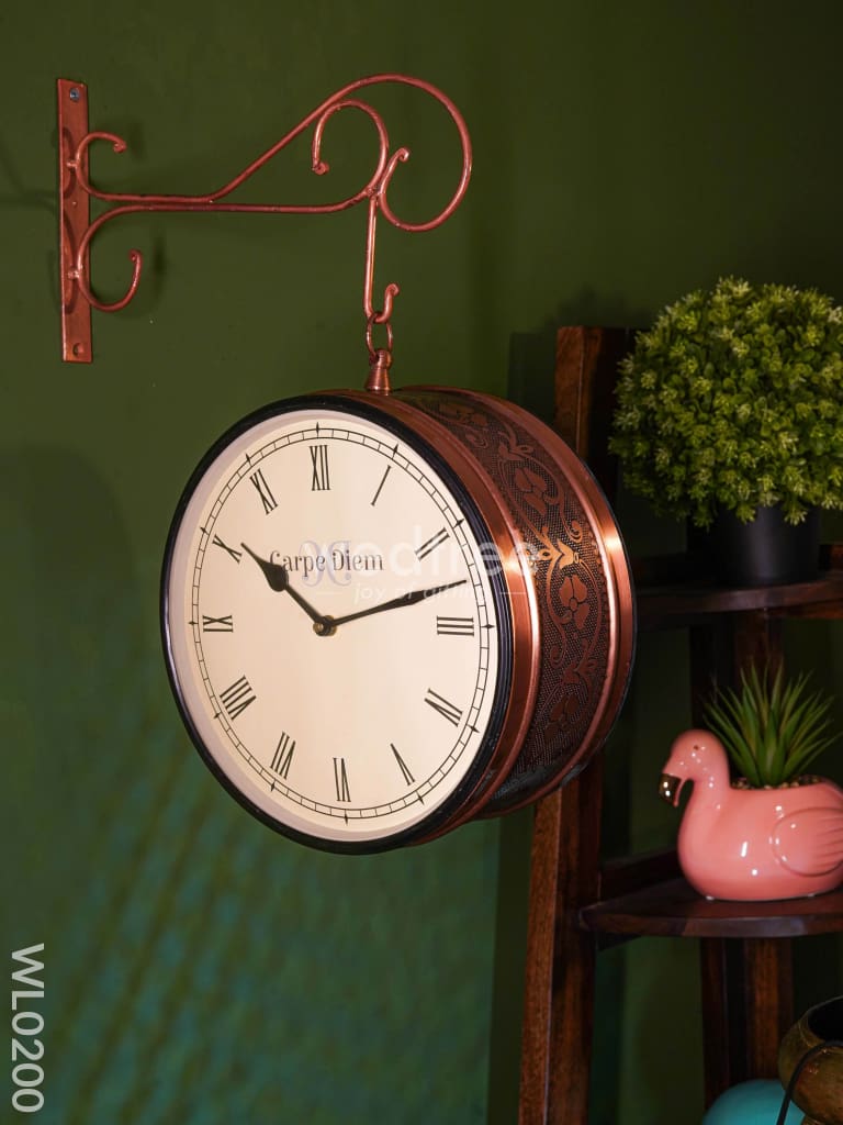 Railway clocks - Copper with floral design