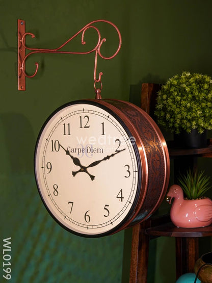 Railway clocks - Copper with floral design