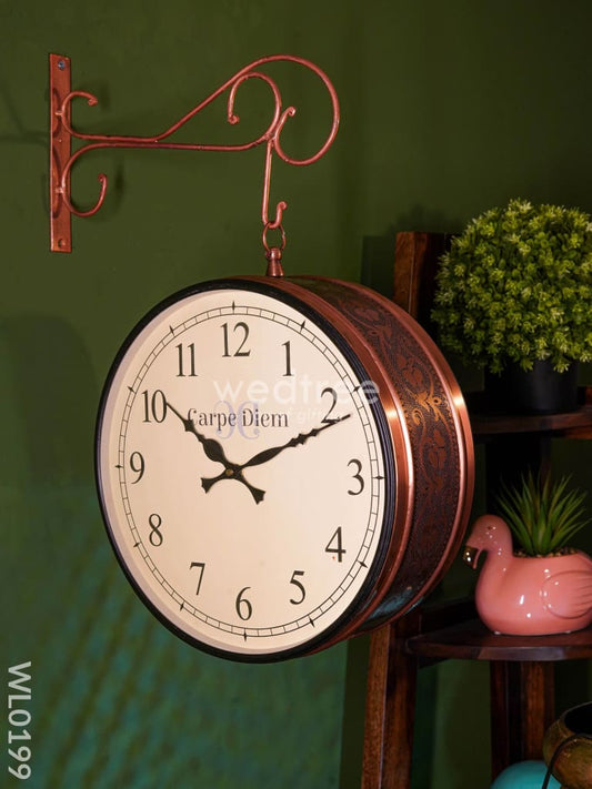 Railway clocks - Copper with floral design