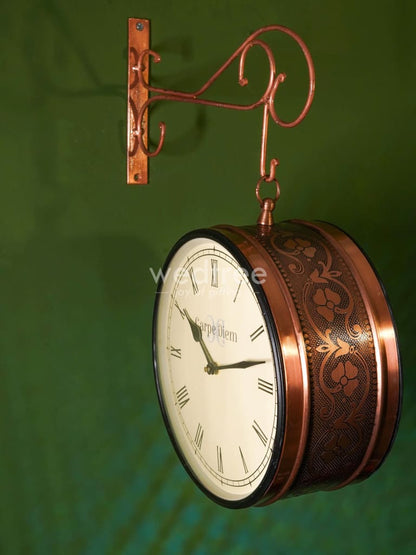 Railway clocks - Copper with floral design
