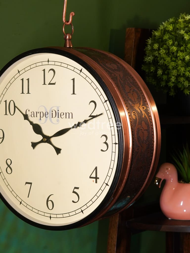 Railway clocks - Copper with floral design