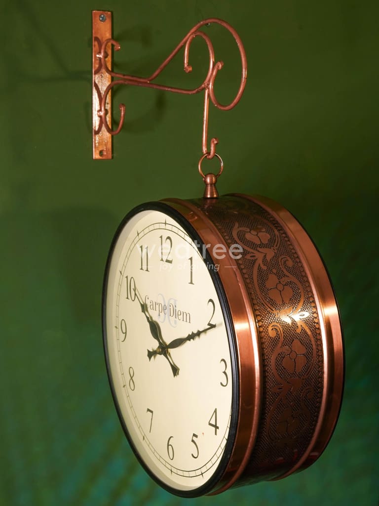 Railway clocks - Copper with floral design